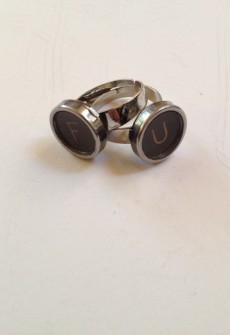 Vintage F U Keys Ring Set by Initial&Sign